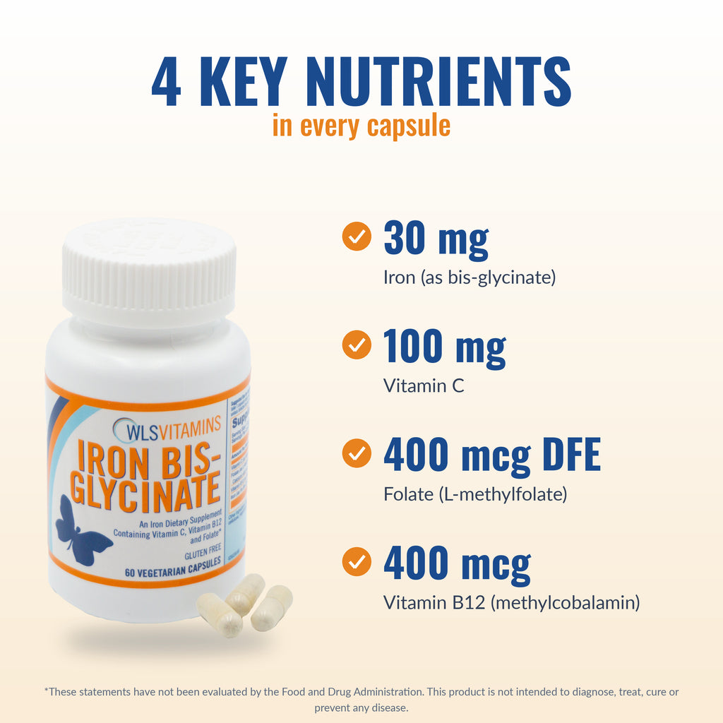 Bariatric Iron Bis-Glycinate with Vitamin C & B12
